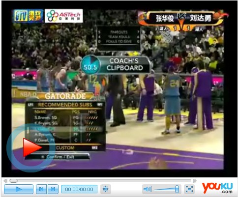 2010年全国电子竞技公开赛NBA决赛张华俊VS刘达勇 第3场